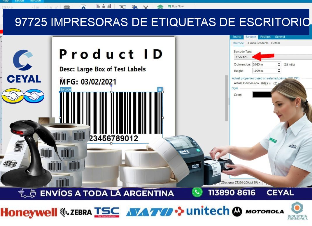 97725 impresoras de etiquetas de escritorio