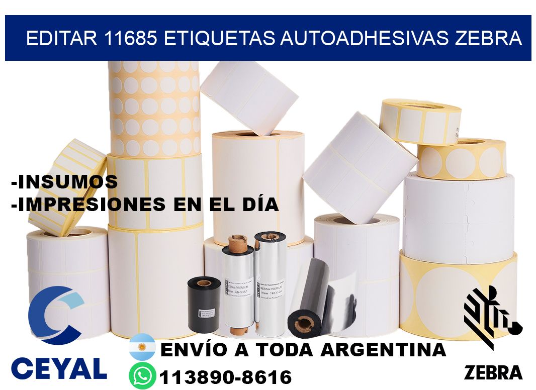 EDITAR 11685 ETIQUETAS AUTOADHESIVAS ZEBRA