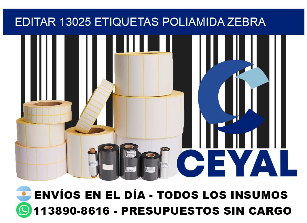 EDITAR 13025 ETIQUETAS POLIAMIDA ZEBRA