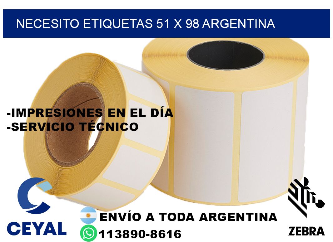 Necesito etiquetas 51 x 98 argentina