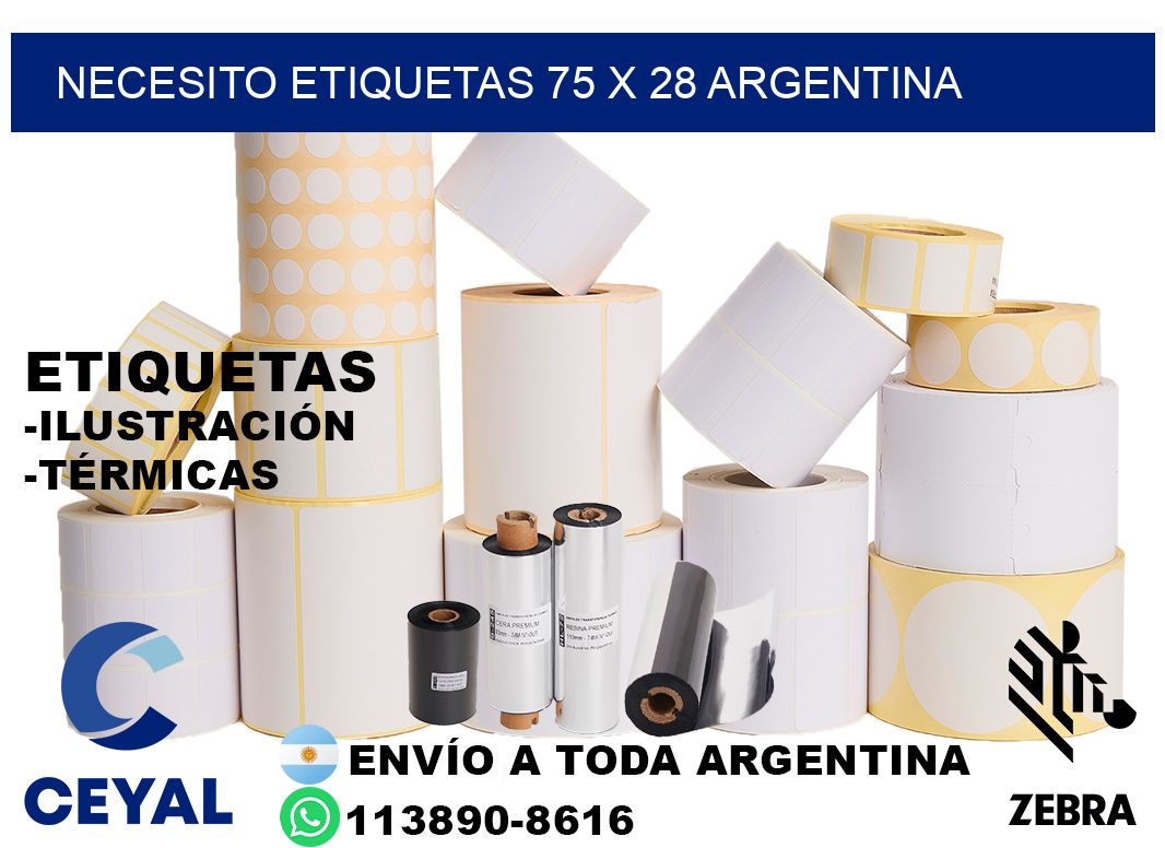 Necesito etiquetas 75 x 28 argentina