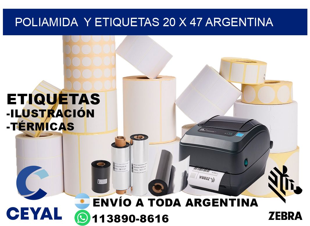 Poliamida  y etiquetas 20 x 47 argentina