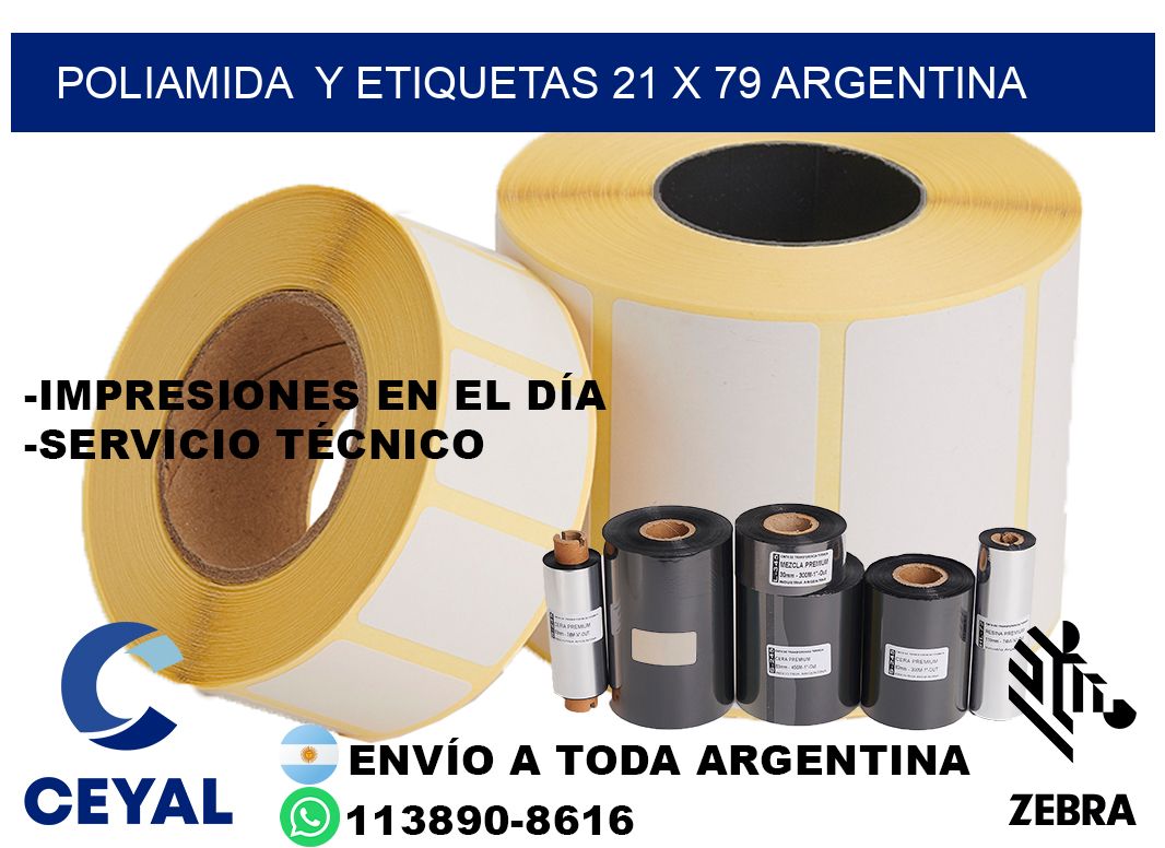 Poliamida  y etiquetas 21 x 79 argentina