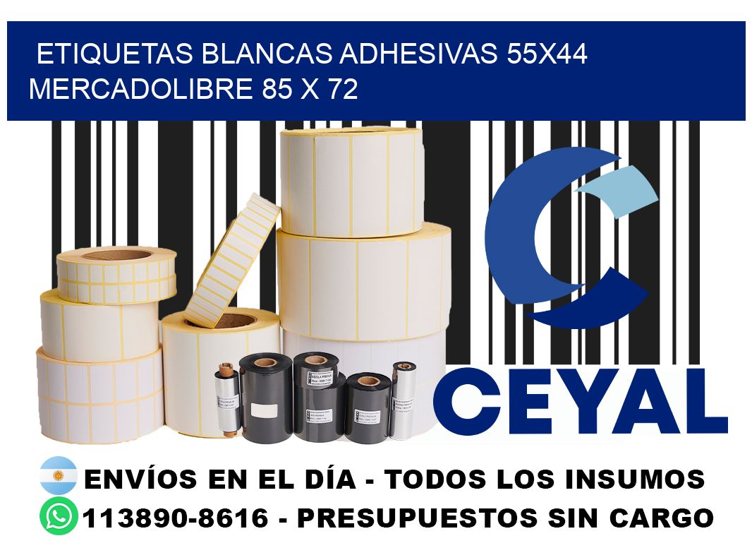 etiquetas blancas adhesivas 55x44 mercadolibre 85 x 72