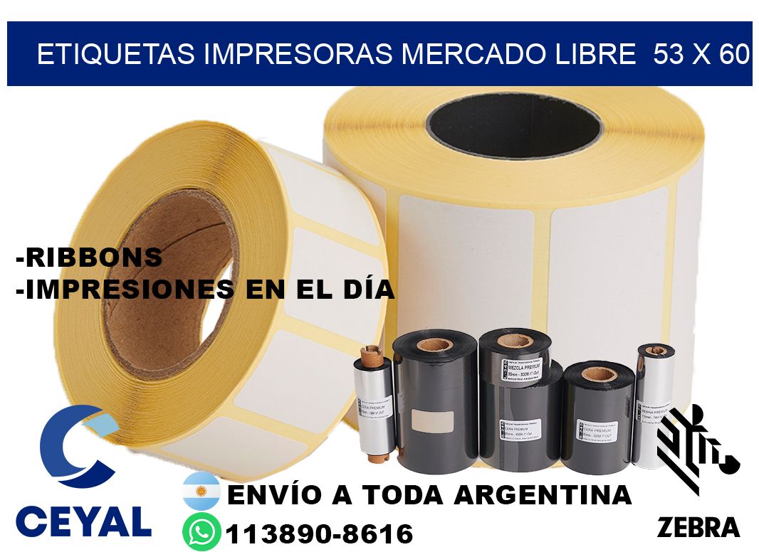 etiquetas impresoras mercado libre  53 x 60