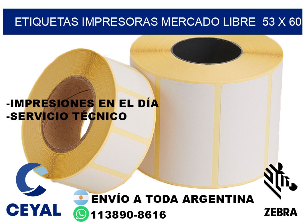 etiquetas impresoras mercado libre  53 x 60