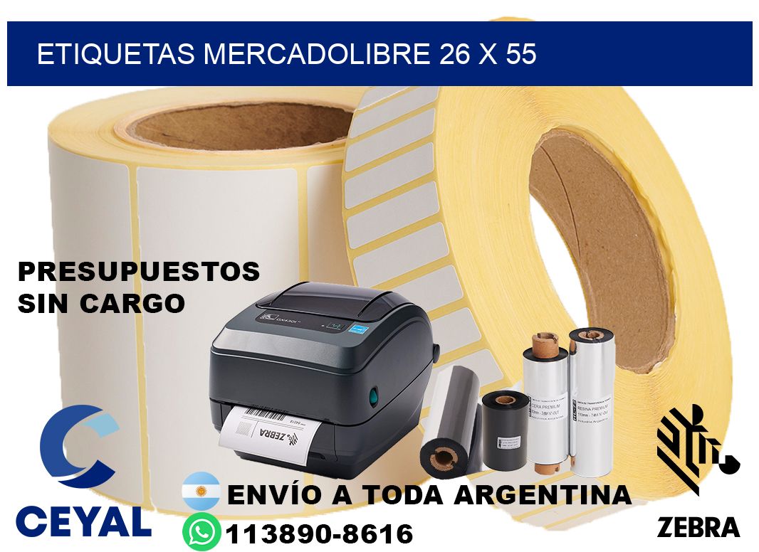 etiquetas mercadolibre 26 x 55