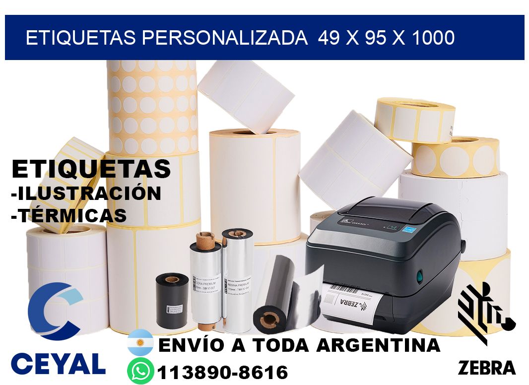 etiquetas personalizada  49 x 95 x 1000
