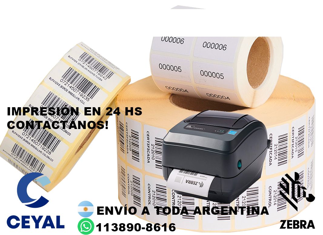 etiquetas personalizada en rollos 48 x 25