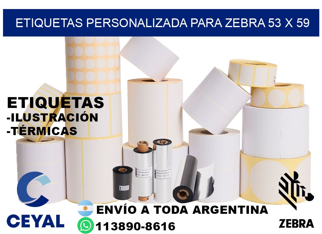 etiquetas personalizada para zebra 53 x 59