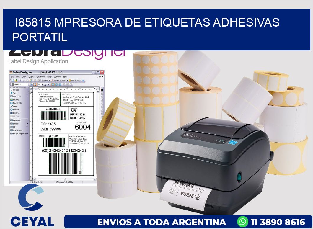i85815 mpresora de etiquetas adhesivas portatil