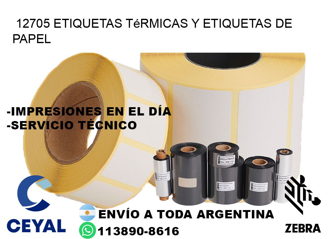 12705 etiquetas térmicas y etiquetas de papel