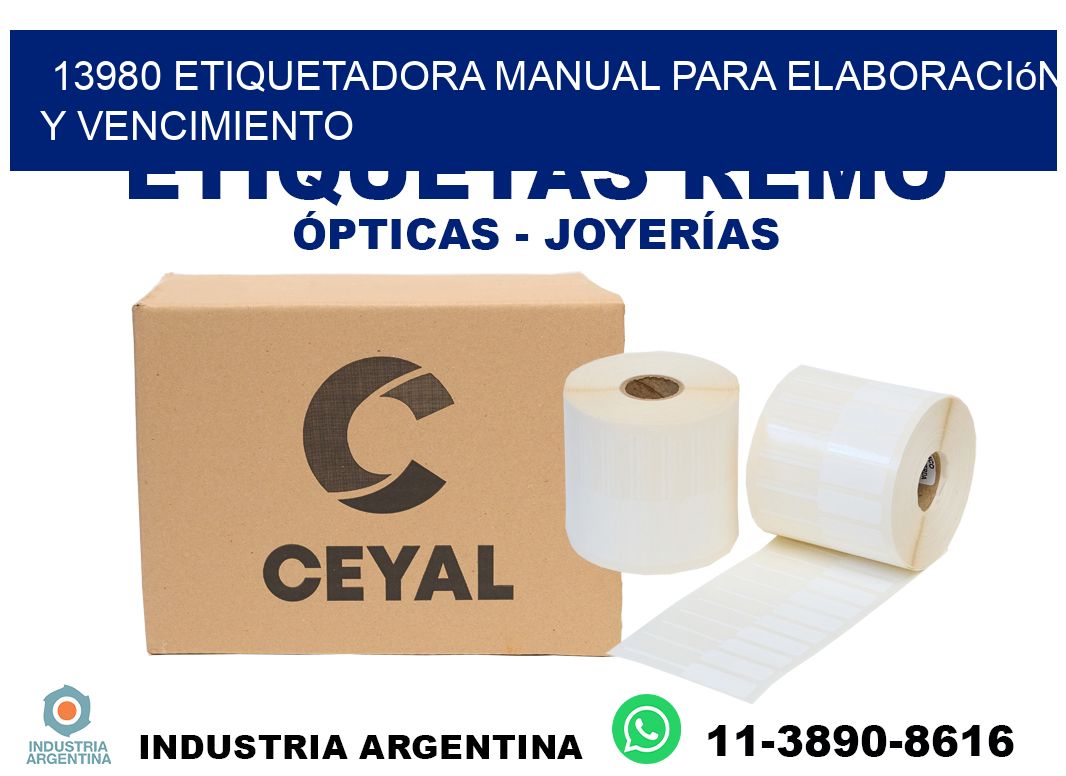 13980 etiquetadora manual para elaboración y vencimiento