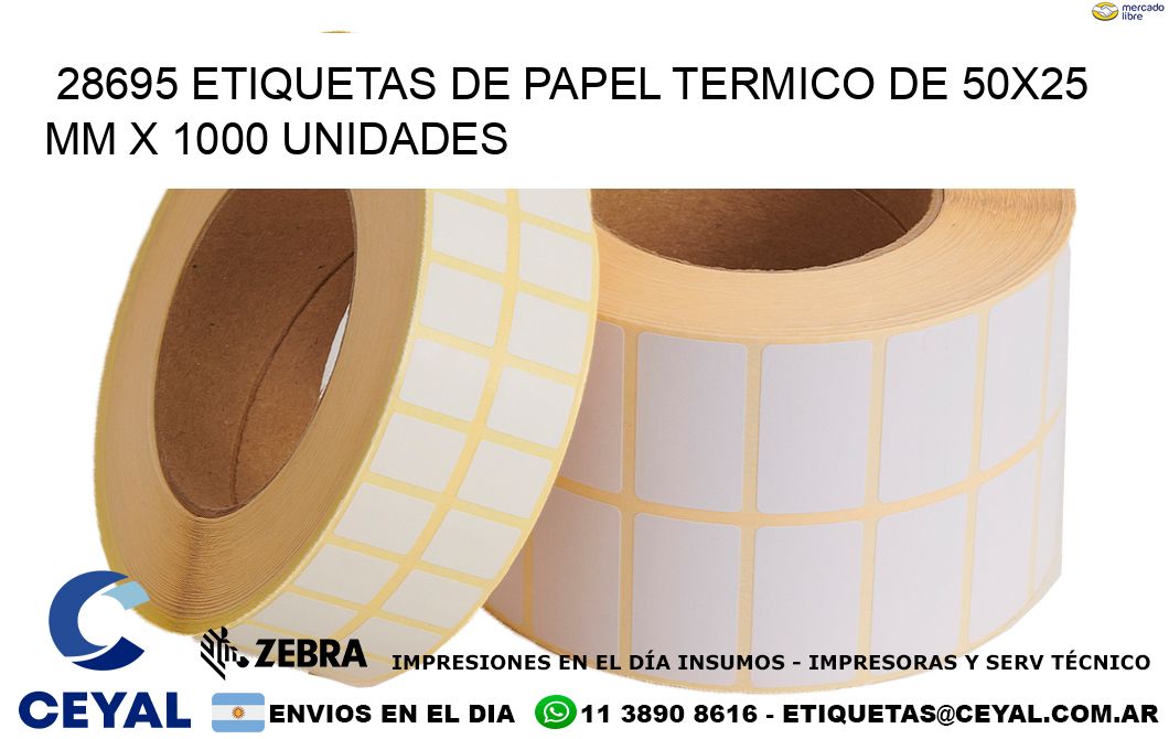 28695 Etiquetas De Papel Termico De 50×25 Mm X 1000 Unidades