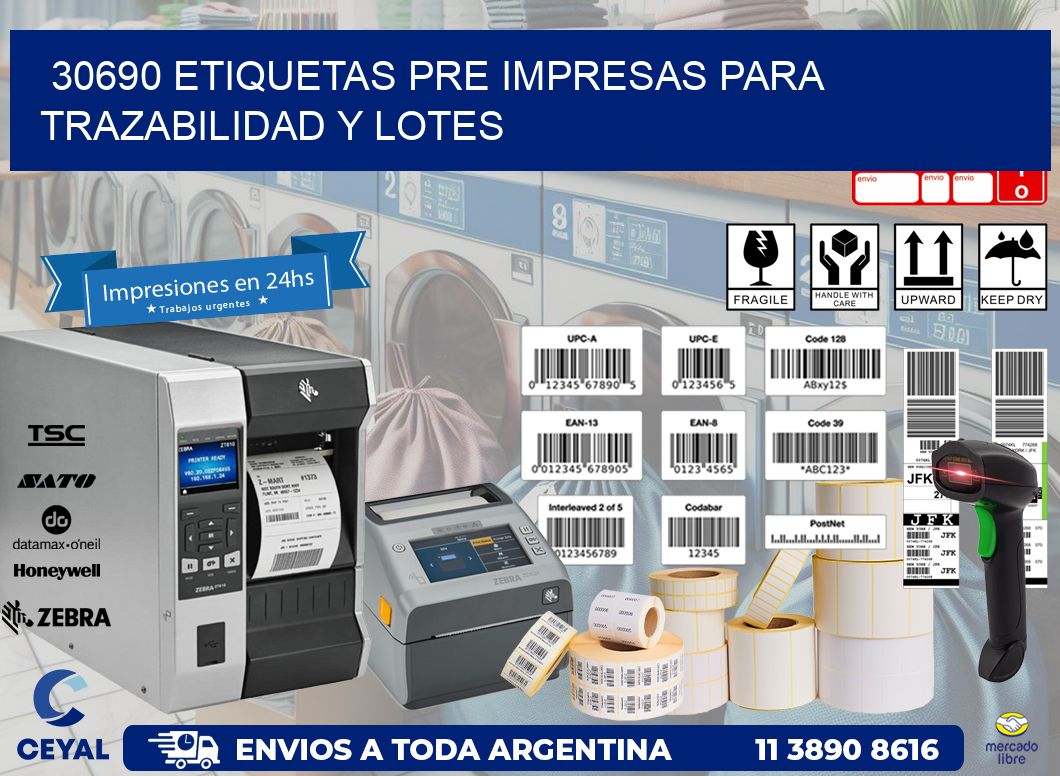 30690 etiquetas pre impresas para trazabilidad y lotes