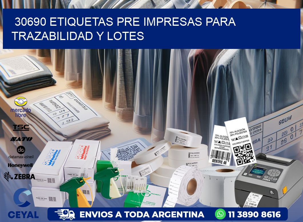 30690 etiquetas pre impresas para trazabilidad y lotes
