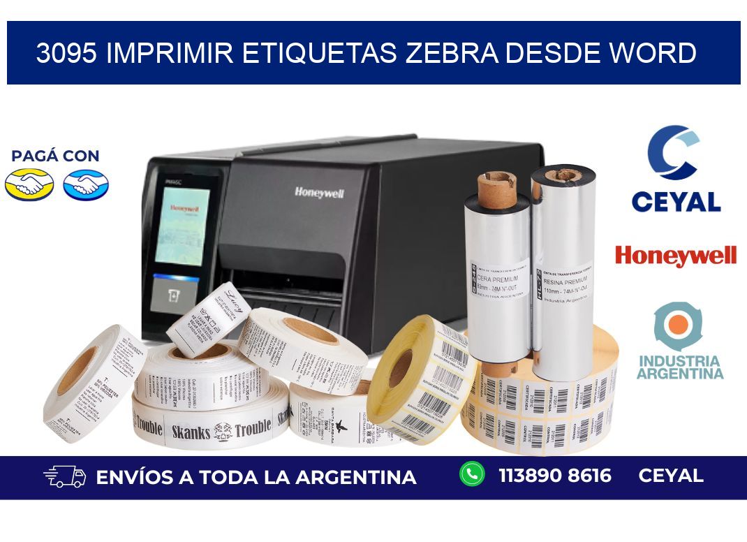 3095 imprimir etiquetas zebra desde word