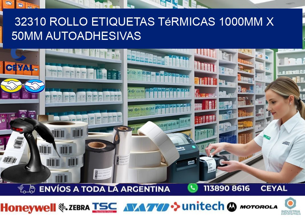 32310 Rollo Etiquetas Térmicas 1000mm X 50mm Autoadhesivas