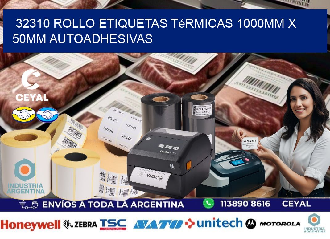 32310 Rollo Etiquetas Térmicas 1000mm X 50mm Autoadhesivas