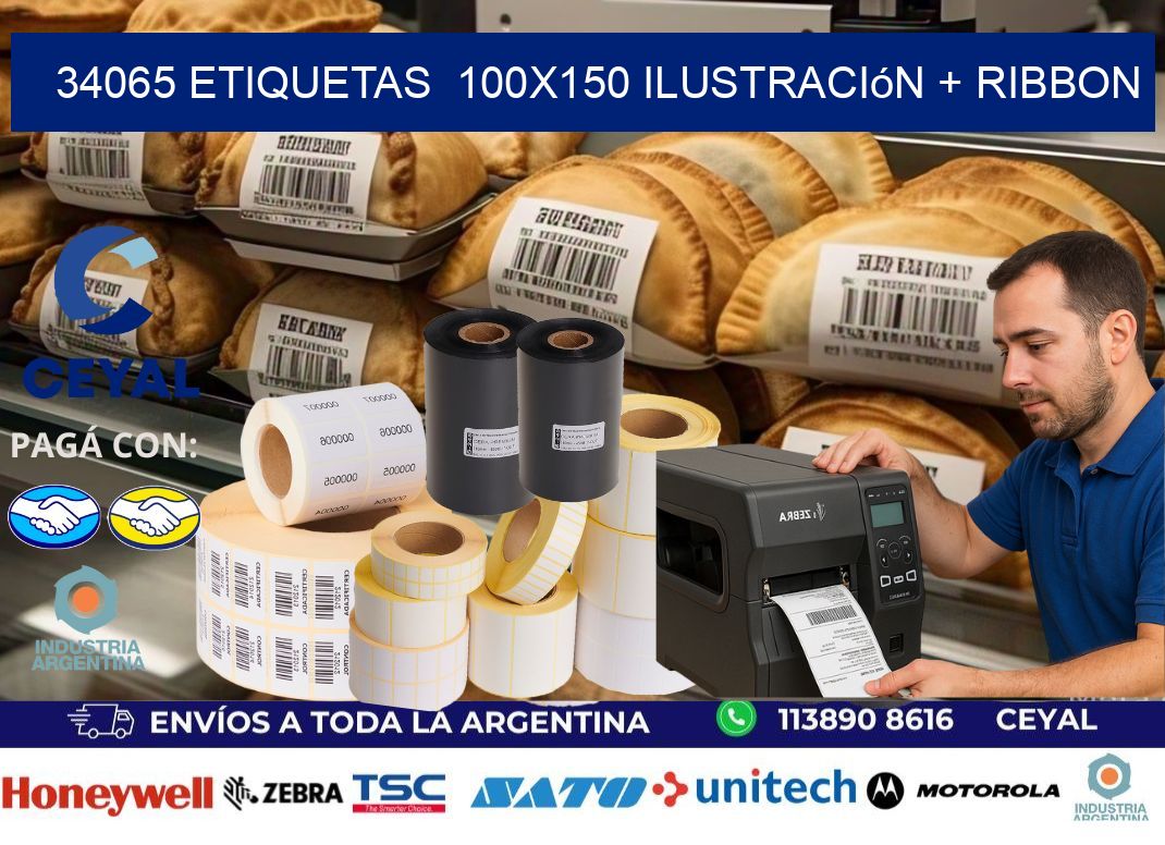 34065 etiquetas  100x150 ilustración + ribbon