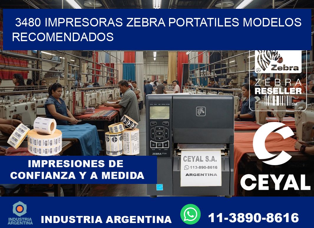 3480 impresoras zebra portatiles modelos recomendados