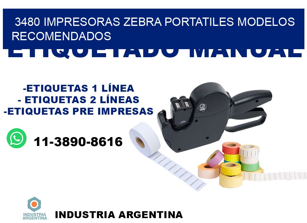 3480 impresoras zebra portatiles modelos recomendados