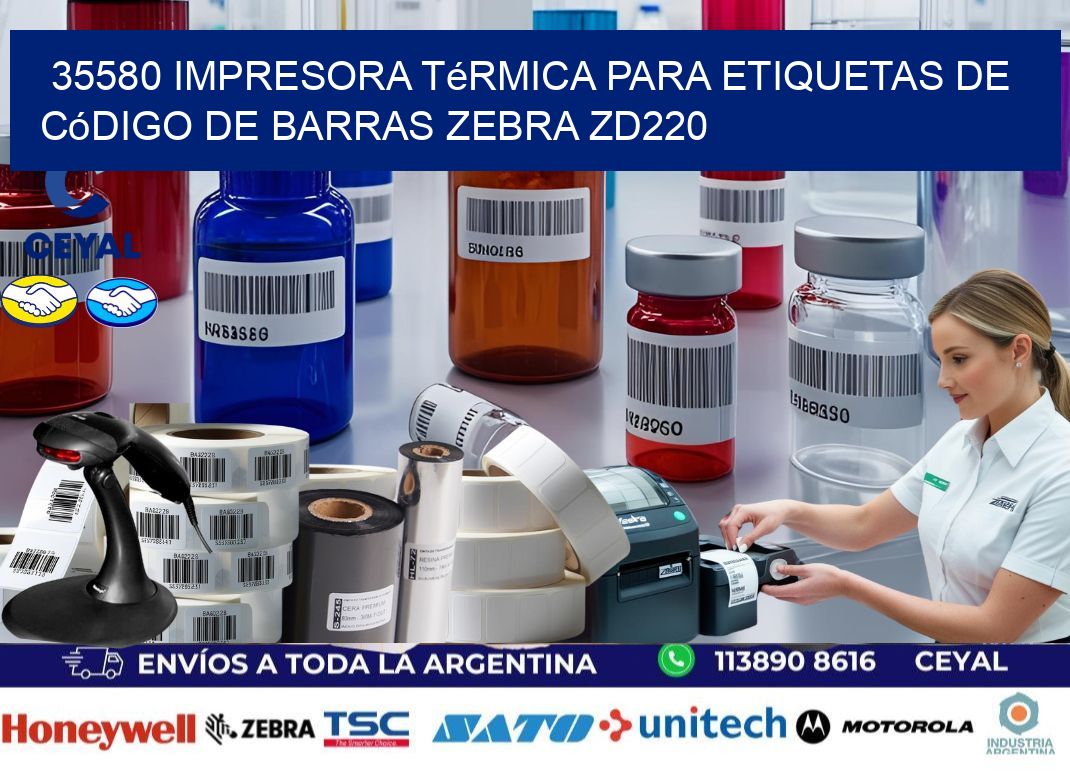 35580 impresora térmica para etiquetas de código de barras Zebra ZD220