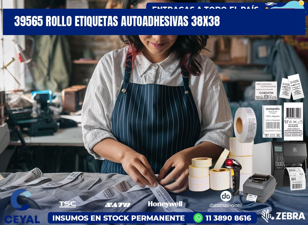 39565 Rollo Etiquetas autoadhesivas 38×38