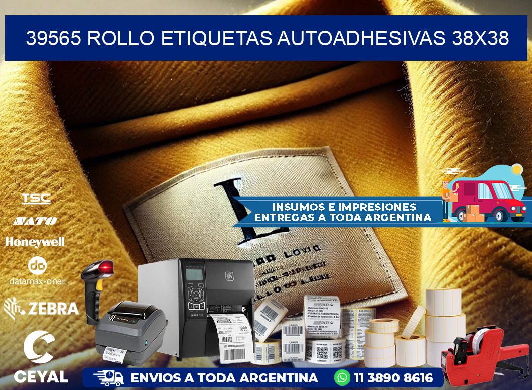 39565 Rollo Etiquetas autoadhesivas 38x38