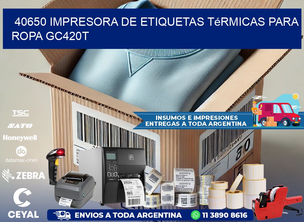 40650 impresora de etiquetas térmicas para ropa GC420T