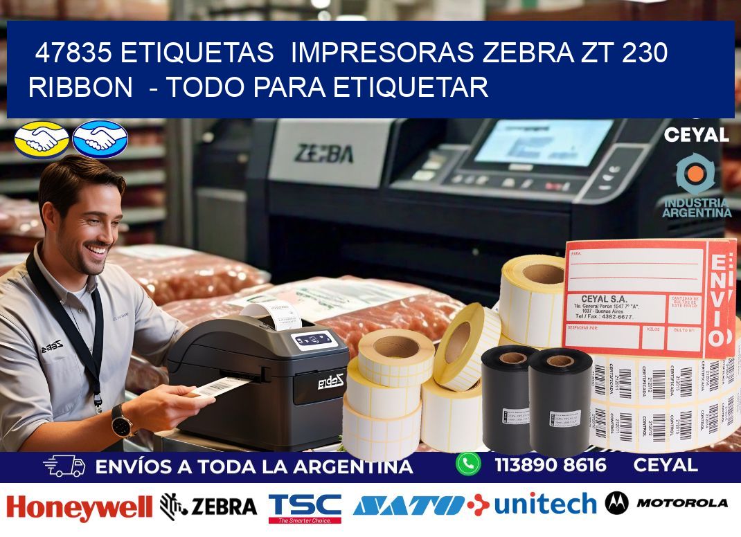 47835 etiquetas  impresoras zebra zt 230 ribbon  - Todo para Etiquetar