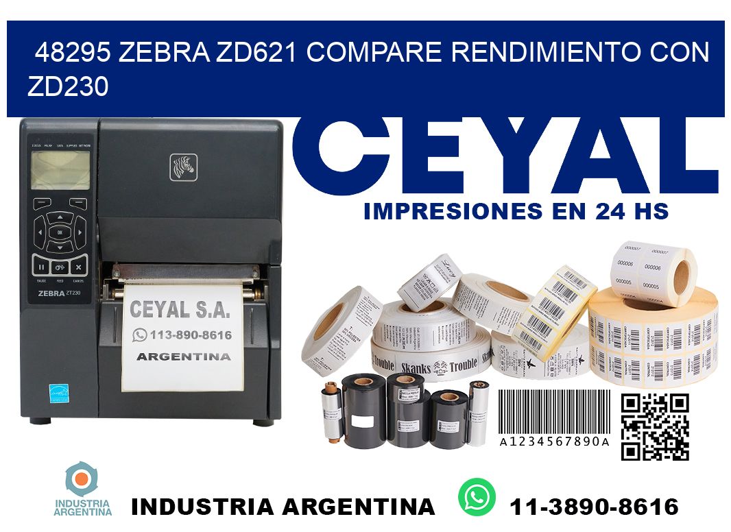 48295 Zebra ZD621 compare rendimiento con ZD230