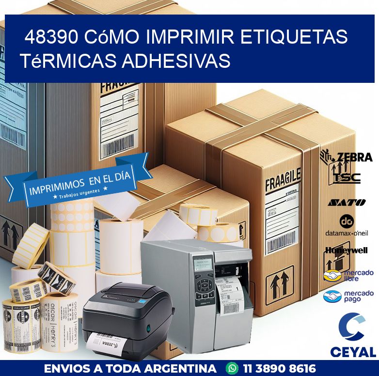 48390 cómo imprimir etiquetas térmicas adhesivas