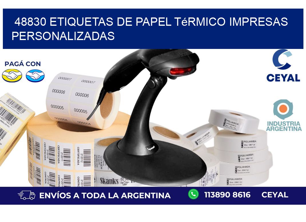 48830 Etiquetas de papel térmico impresas personalizadas