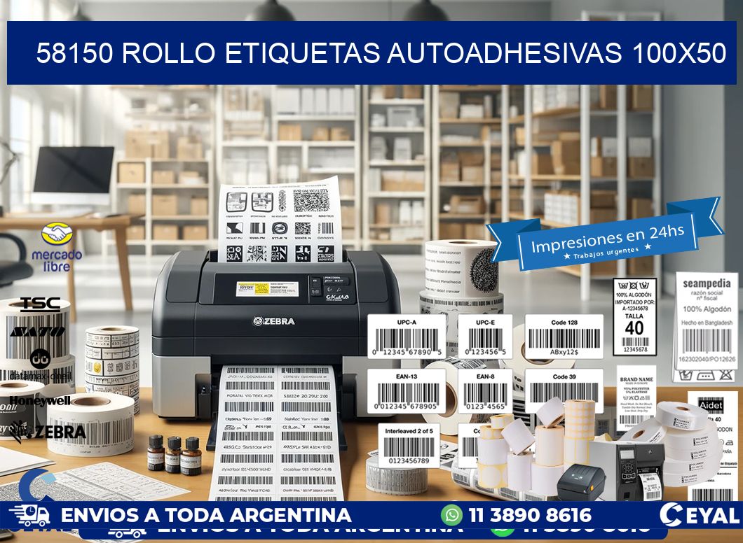 58150 Rollo Etiquetas autoadhesivas 100×50