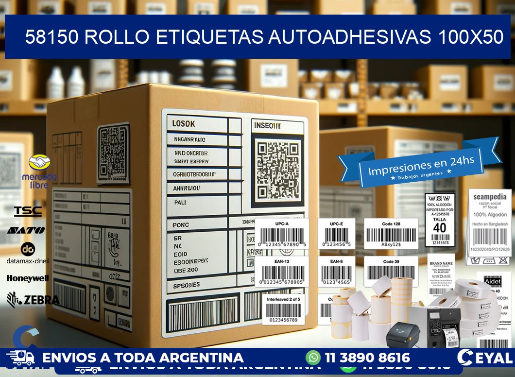 58150 Rollo Etiquetas autoadhesivas 100x50