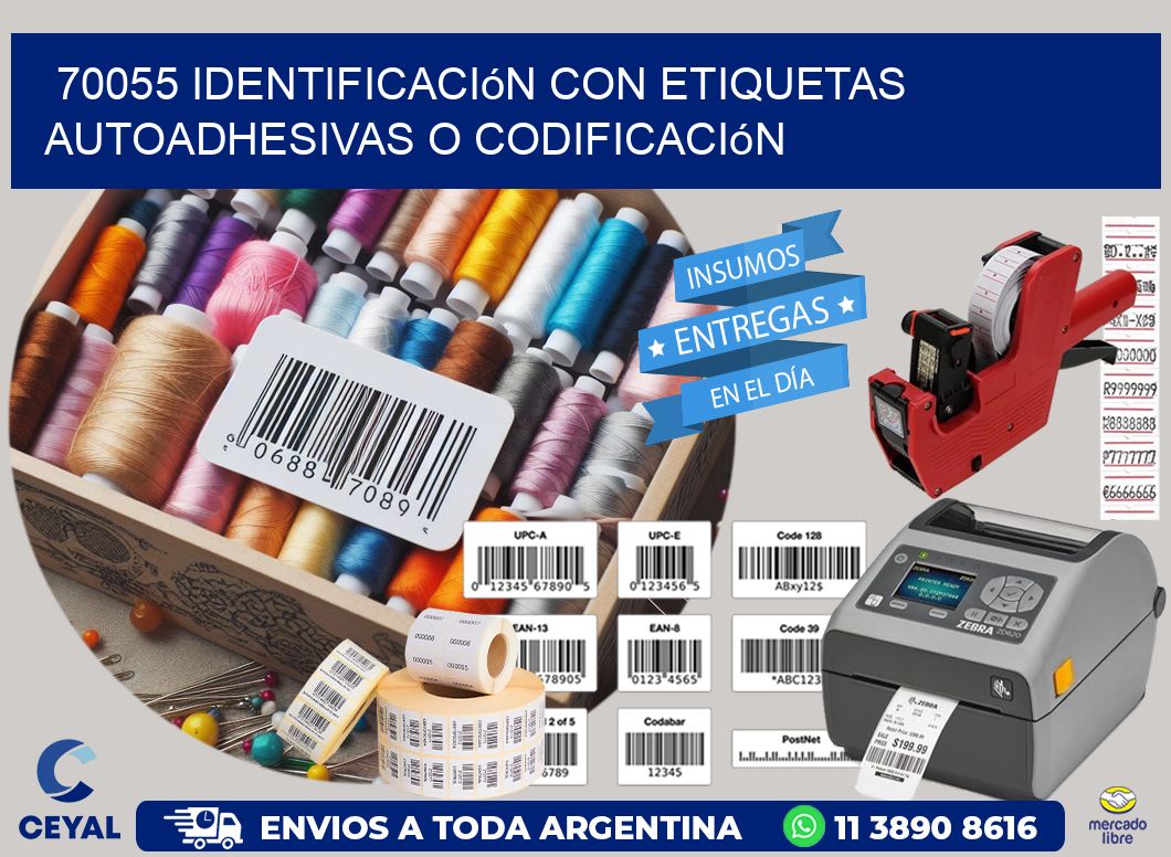 70055 identificación con etiquetas autoadhesivas o codificación