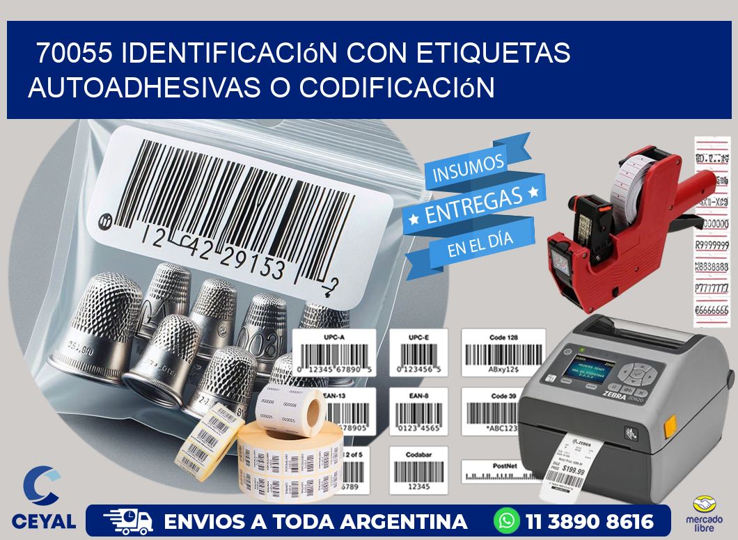 70055 identificación con etiquetas autoadhesivas o codificación