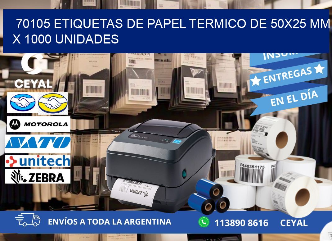 70105 Etiquetas De Papel Termico De 50x25 Mm X 1000 Unidades