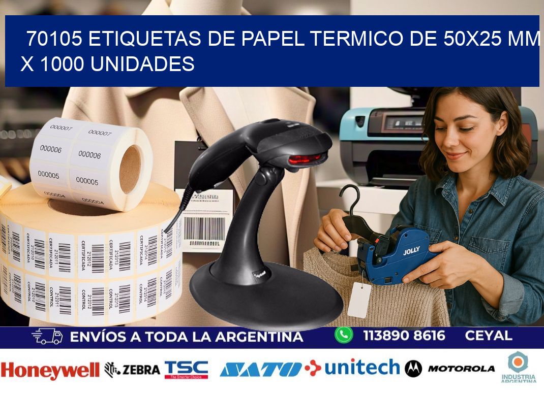 70105 Etiquetas De Papel Termico De 50x25 Mm X 1000 Unidades