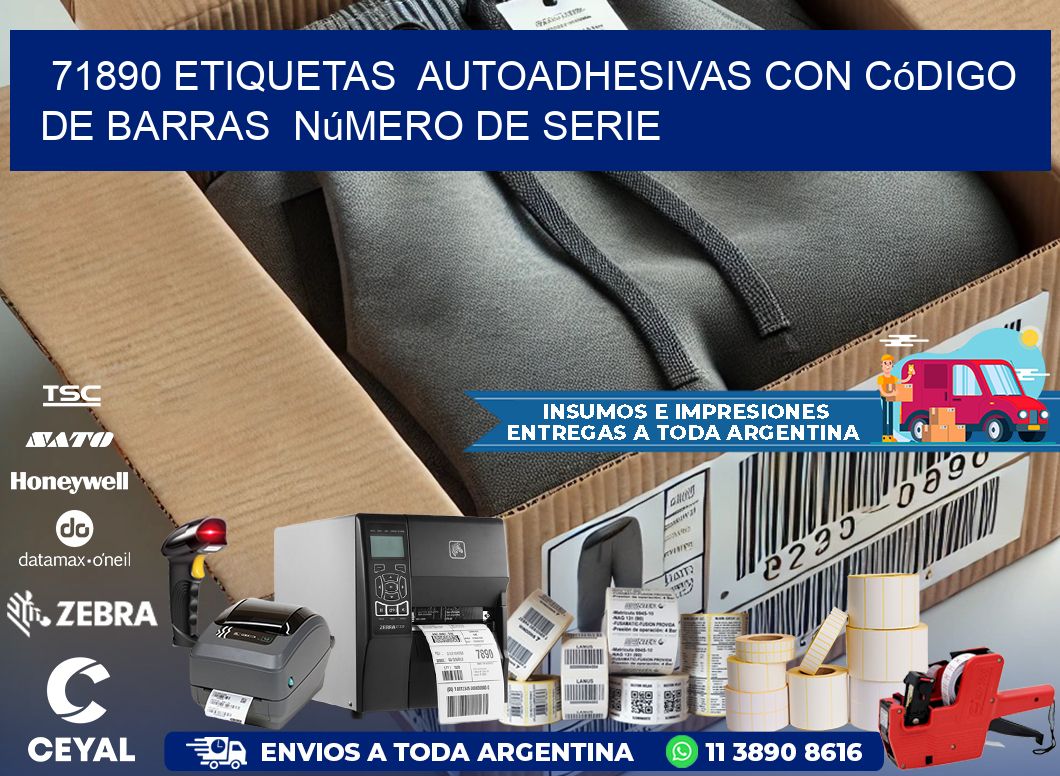 71890 etiquetas  autoadhesivas con código de barras  número de serie