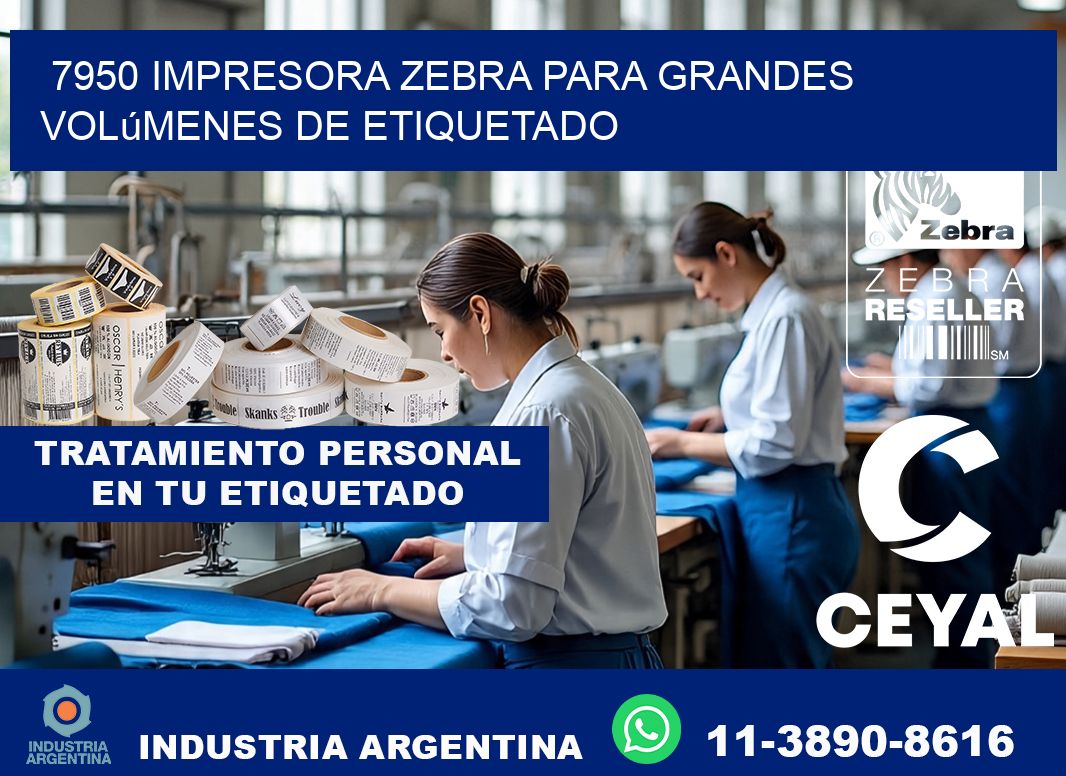 7950 impresora Zebra para grandes volúmenes de etiquetado