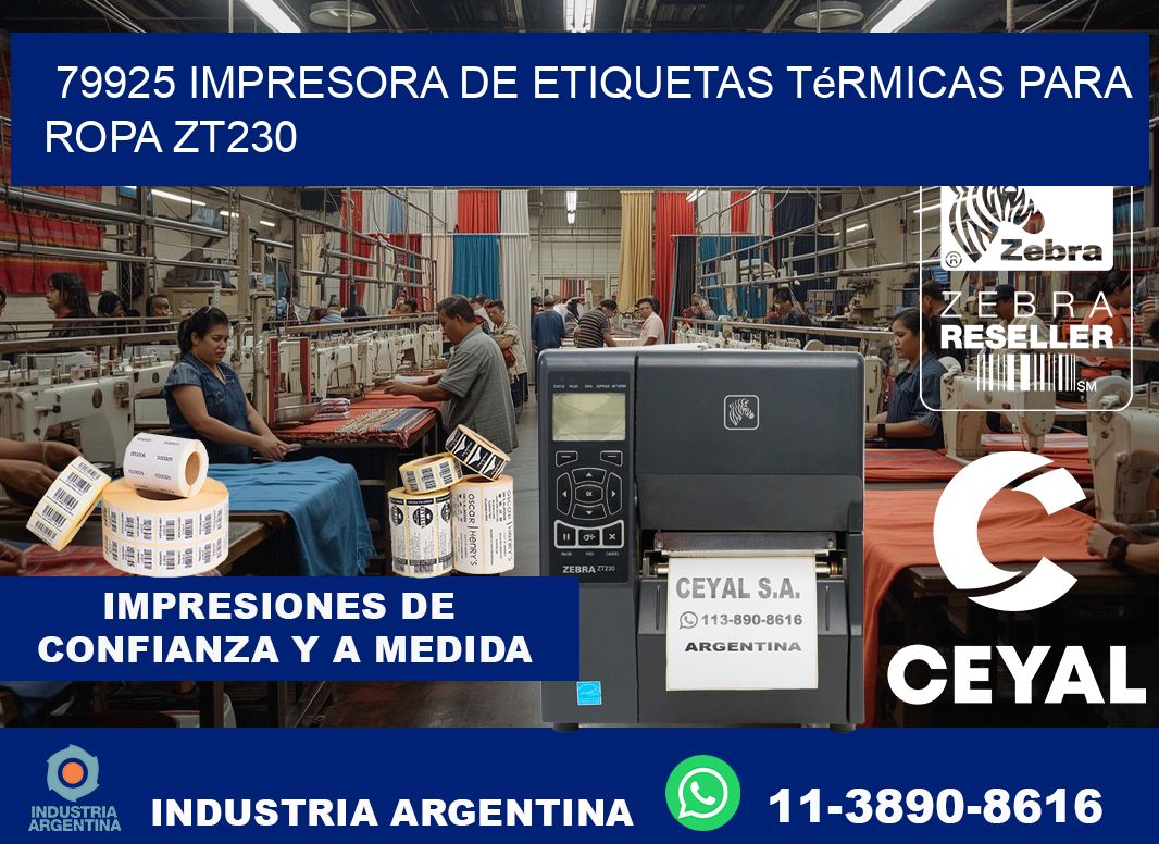 79925 impresora de etiquetas térmicas para ropa ZT230