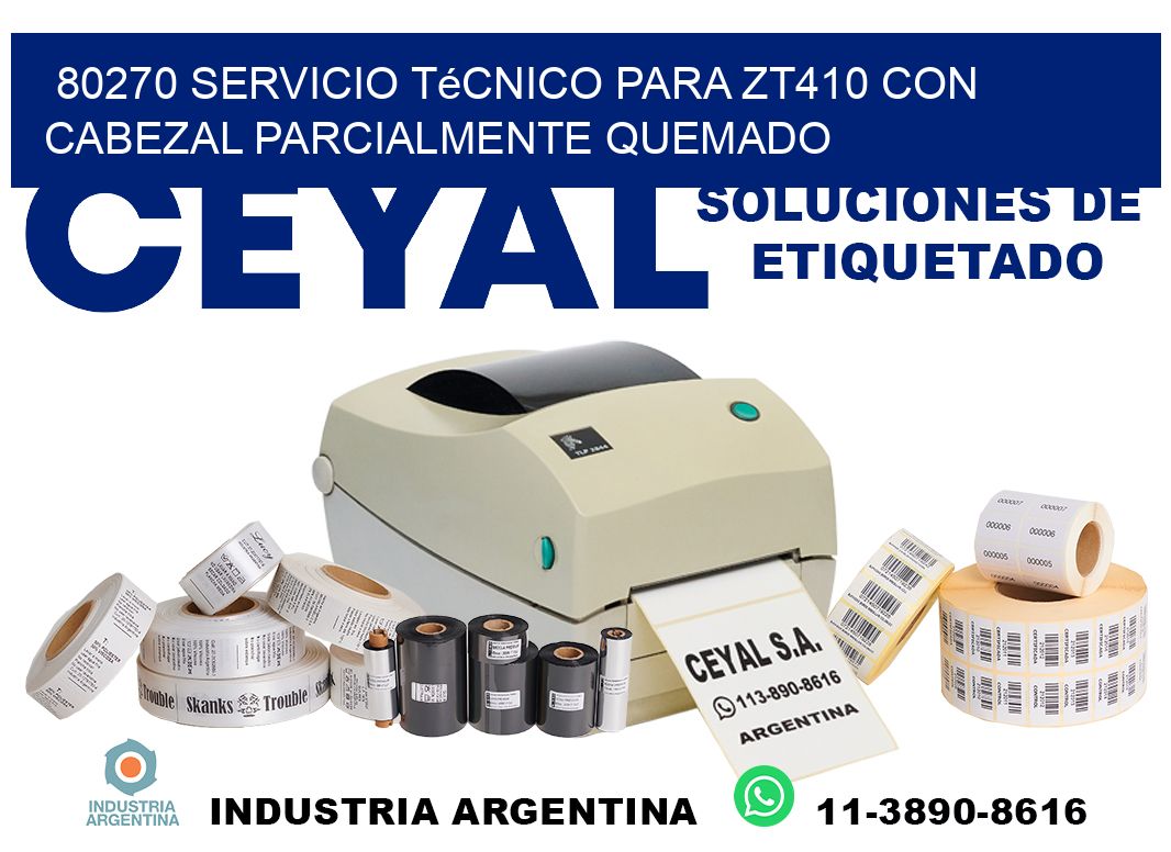 80270 servicio técnico para zt410 con cabezal parcialmente quemado