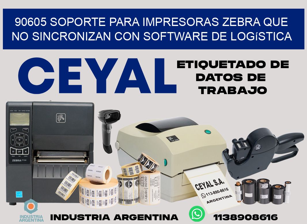90605 soporte para impresoras zebra que no sincronizan con software de logística
