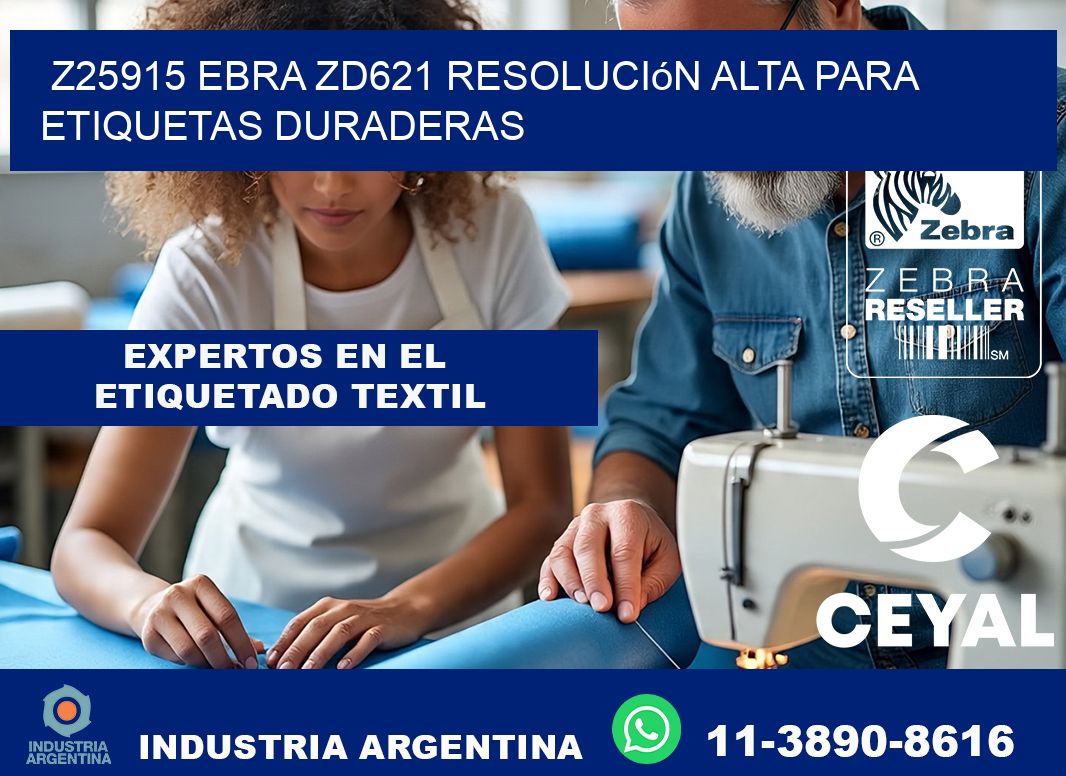 Z25915 ebra ZD621 resolución alta para etiquetas duraderas