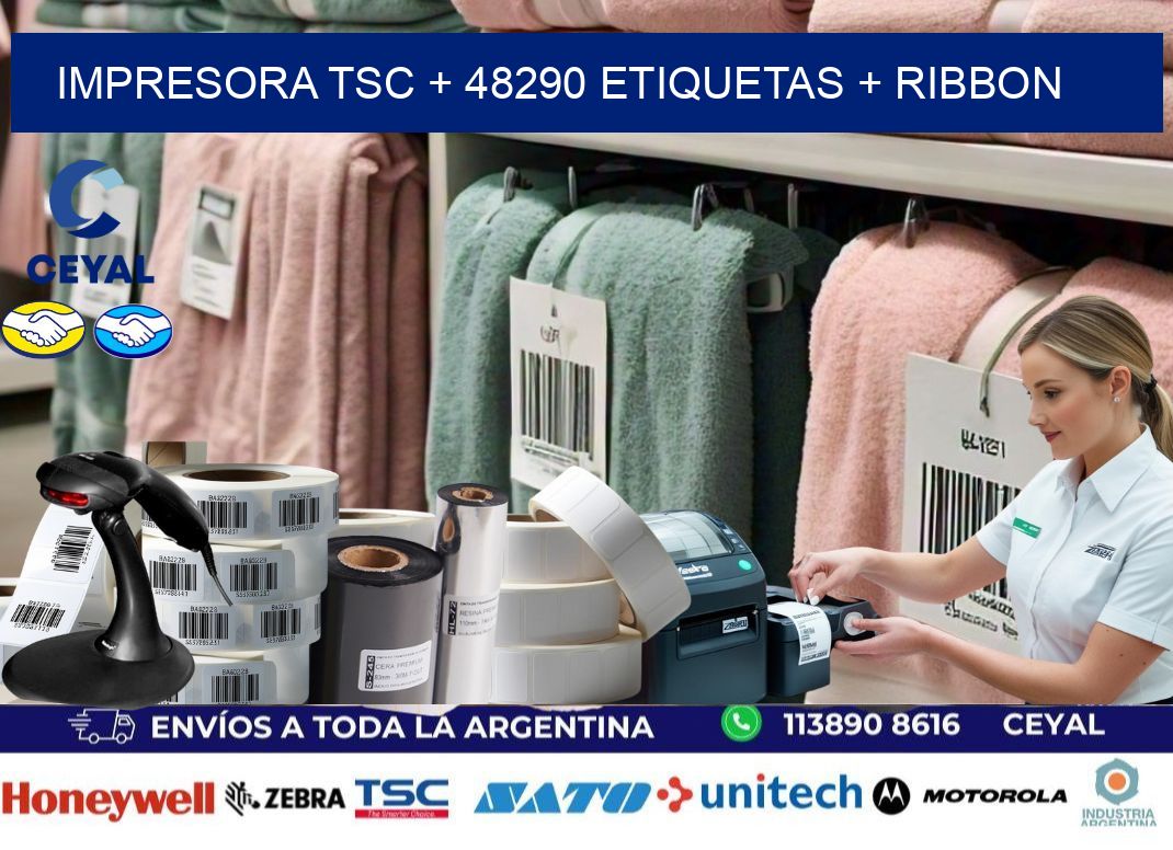 impresora TSC + 48290 etiquetas + ribbon