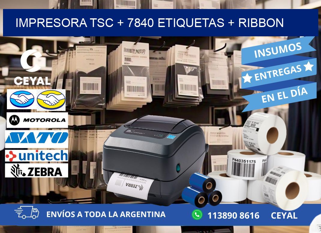 impresora TSC + 7840 etiquetas + ribbon