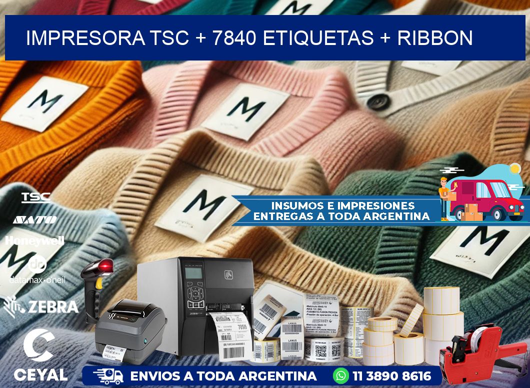 impresora TSC + 7840 etiquetas + ribbon