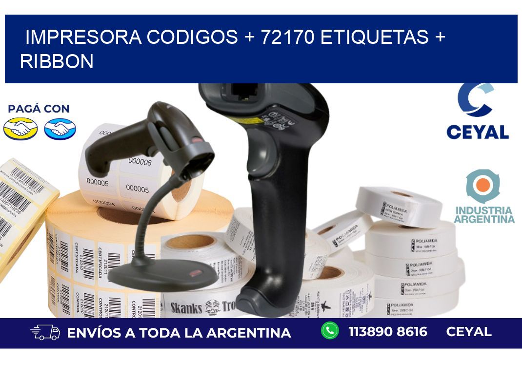 impresora codigos + 72170 etiquetas + ribbon